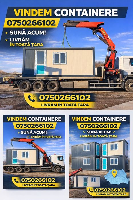 Container locuibil 6m din panou sandwich – birou șantier / casă modula