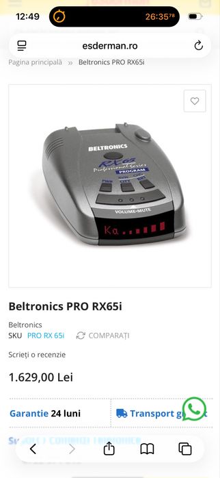 Detector radar profesional Beltronics RX 65