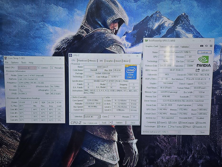 Unitate PC Gaming i7 4790 video 4GB GTX 1050TI 16GB RAM SSD