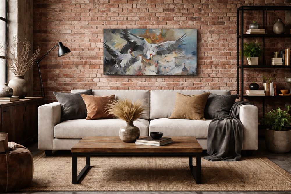 Картина маслом "стая"