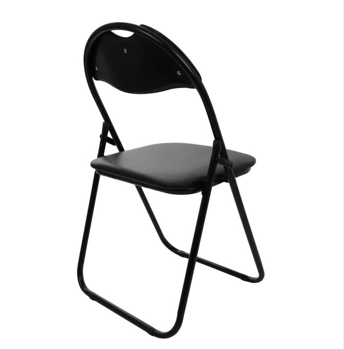 Scaun bucatarie / living pliant XJH-0208, tapitat, metal + PVC, negru