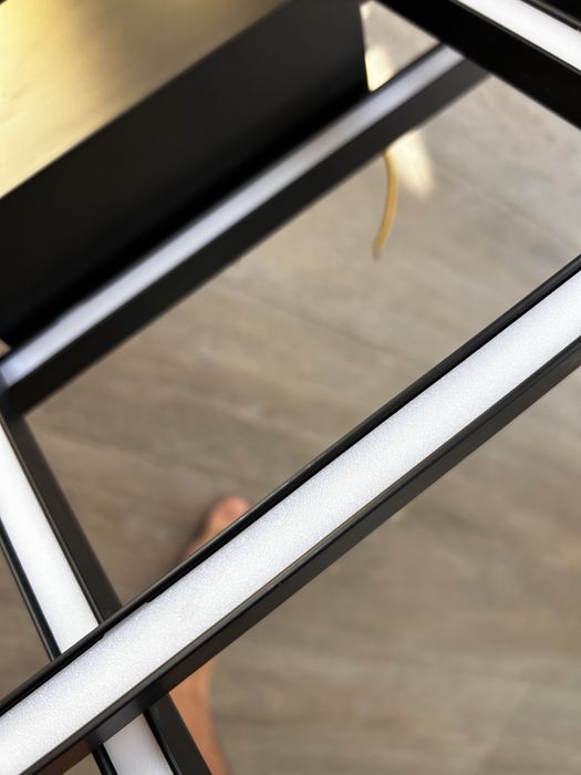 LED плафон димируем 48W — геометричен дизайн, черен мат