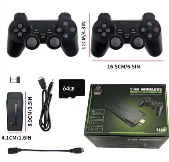 Игрова конзола във флашка с 2 безжични джойстика