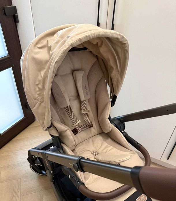 Carucior sport Cybex Balios S Lux pentru copii, suspensie avansata, Almond Beige cu cadru Taupe