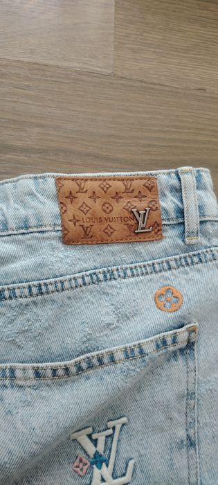 Blug denim scurti lv louis vuitton albastru deschis monogram.