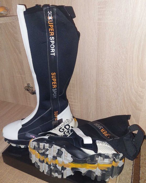 Cizme lungi piele naturala + material stretch mar. 38