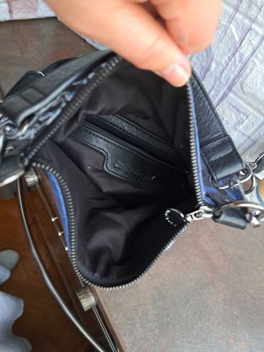 дамска чанта Desigual ,текстилна синя торба,