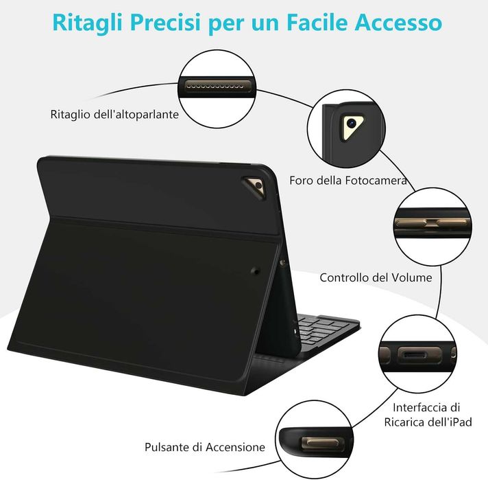 Husa TQQ cu tastatura Bluetooth pentru iPad 10.2 / Air 3 10.5
