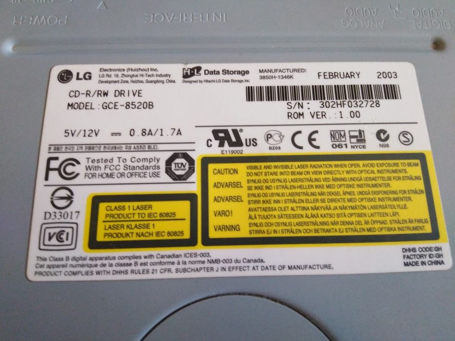Cer/rw drive LG model gce_8520b