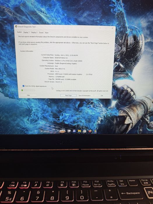 Laptop RTX 3070 Display 17,3 pe 144HZ Acer Nitro 5 Ryzen 5 5600H k NOU