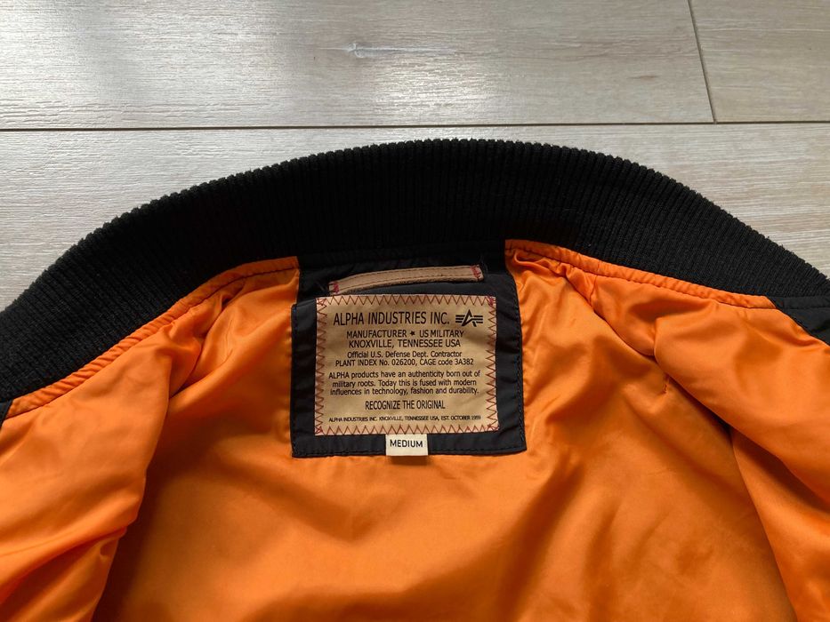 Alpha Industries bomber мъжко черно яке бомбер размер М