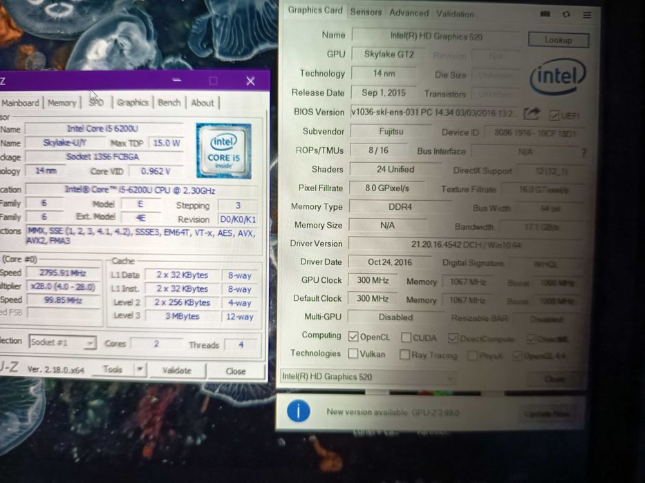 Laptop Fujitsu Lifebook E746, core i5 6200u, 4gb ddr4