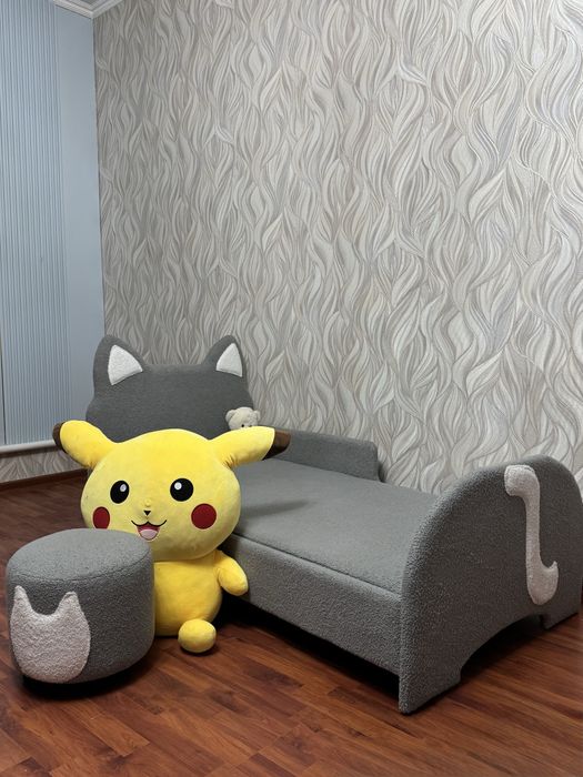 Кровать кошка + пуфик детский детская кроват 160 /80 см 1,6 м / 0,8 м