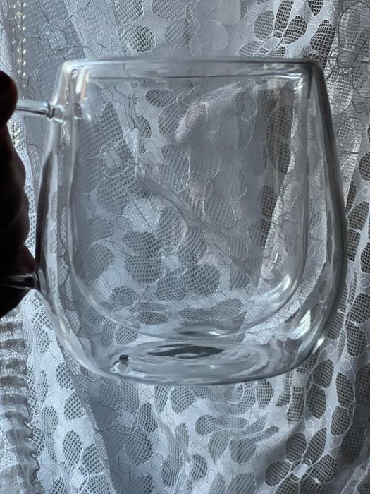 Set de doua cani din sticla transparenta