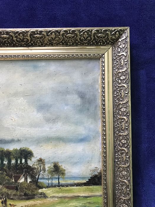 Pictura Tablou vintage in ulei pe PFL, din UK 71 x 58cm