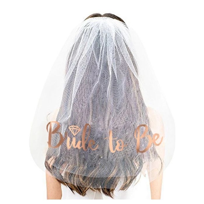 Set bride to be: voal, bandana de saten, tatuaje,coronita