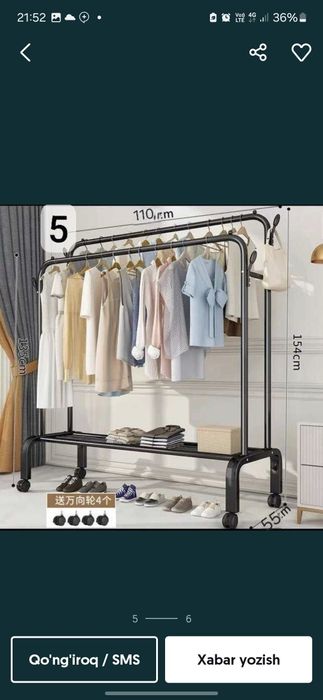 Вешалка напольная для одежды в прихожую металлическая - это функционал