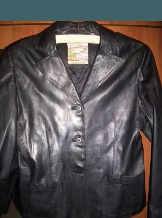 Sacou piele negru dama mar M- L