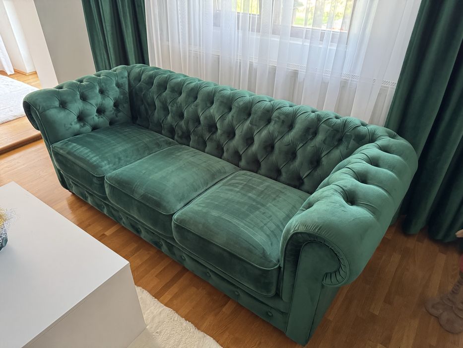 Set canapea si fotoliu mobexpert verde