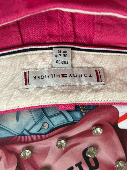 Tommy Hilfiger разкошни цикламени ленени бермуди/панталони