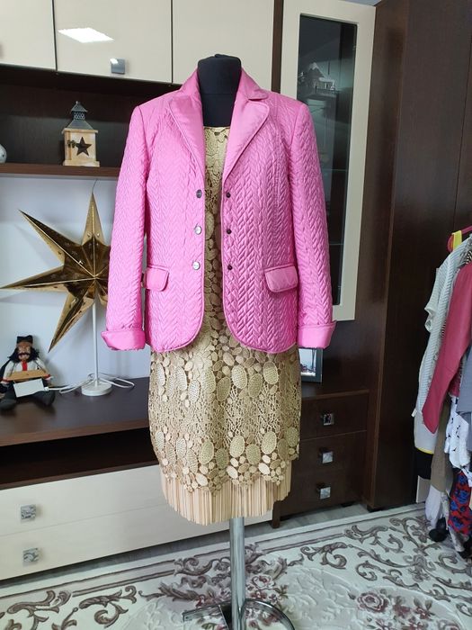 Rochie dantela brodata de inalta calitate crosetata, strasuri aplicate