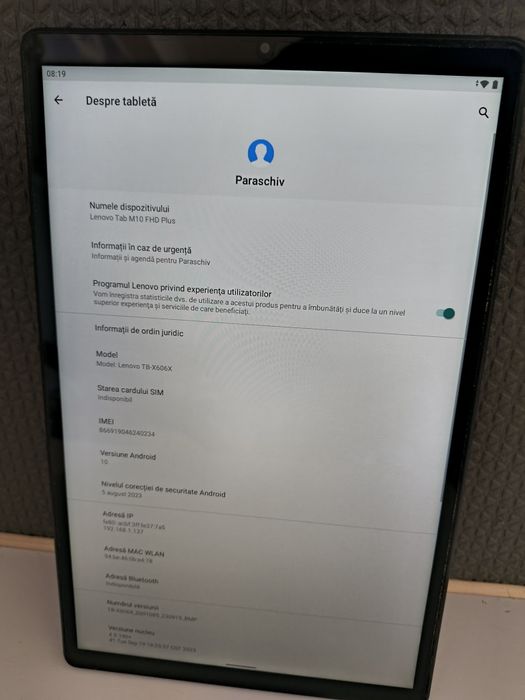 Tableta ideal copii! Lenovo Tab M10 Plus, TB-X606X, 32GB, 2GB RAM