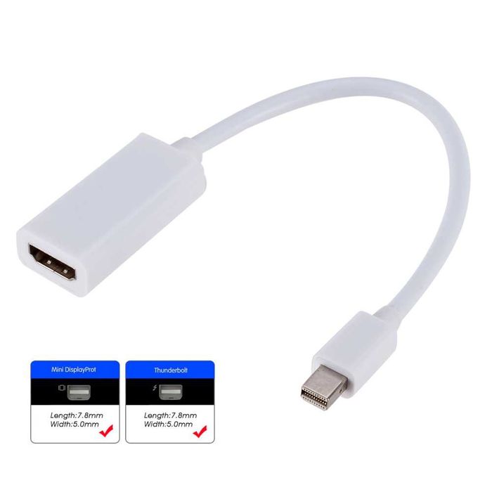 Преходник mini DisplayPort (mini DP) към HDMI DVI VGA, адаптер +Гаранц