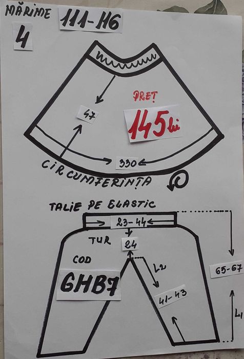 Costum Ghiocel pentru copii 4-5-6 ani si 7-8 ani,165 lei
