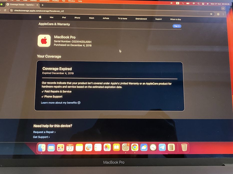 Продаётся Macbook pro 2018 A1990