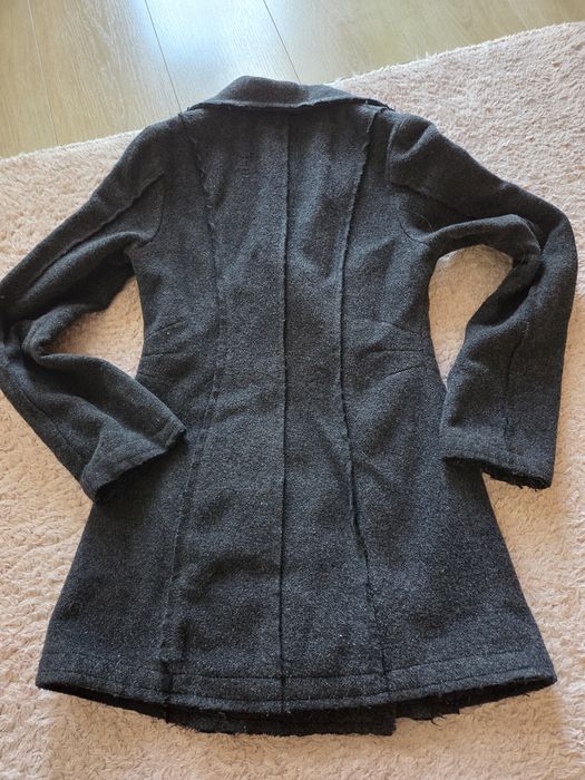 Сиво дамско палто вълна