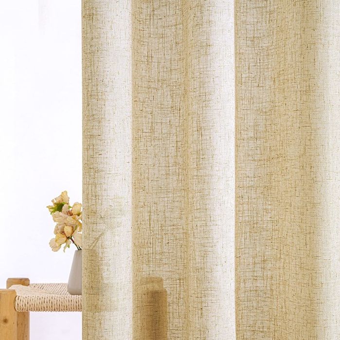 Set 2 perdele bej tip in semi-transparente 140x260 cm