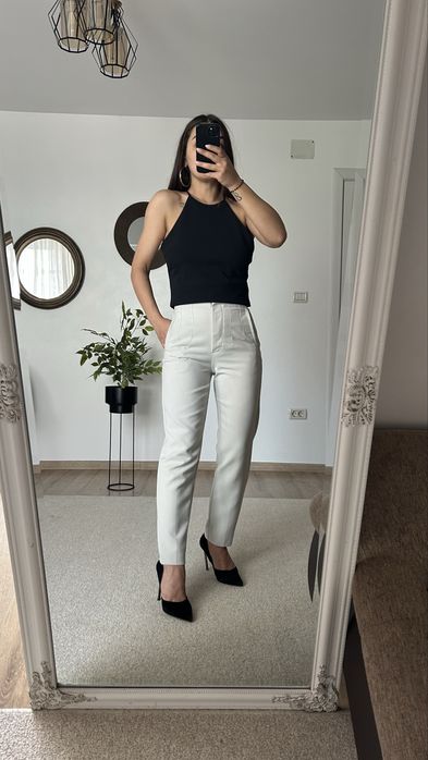 Pantaloni zara crem