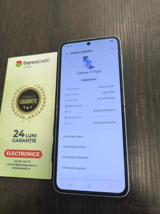 Samsung Z Flip6 12/256 Gb (Ag24 Harlau / b.45198) Garantie 2 ani