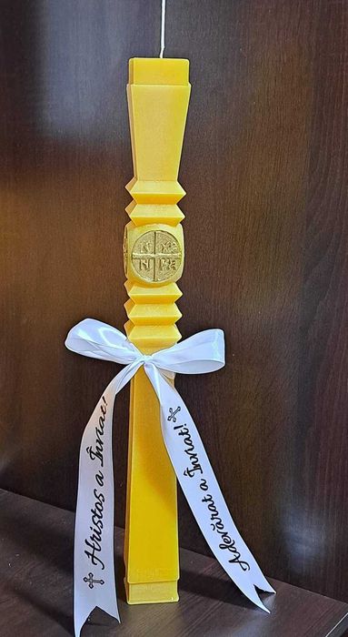 Set 10 buc Panglica text lumanari Paste ,,Hristos a Inviat...