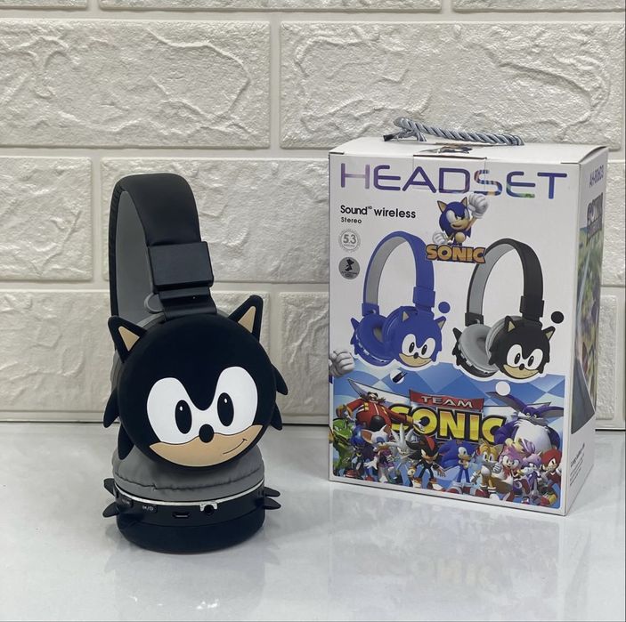 Безжични Bluetooth слушалки Соник с вграден микрофон, Sonic headset любим герой игра Соник