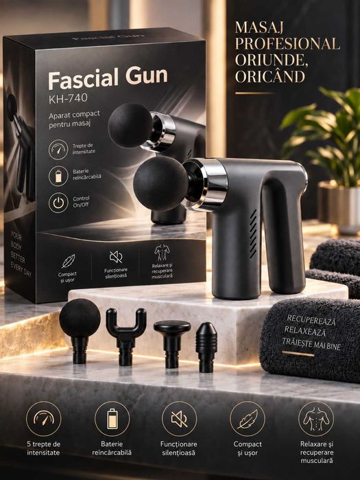 Pistol de masaj muscular – 5 trepte intensitate