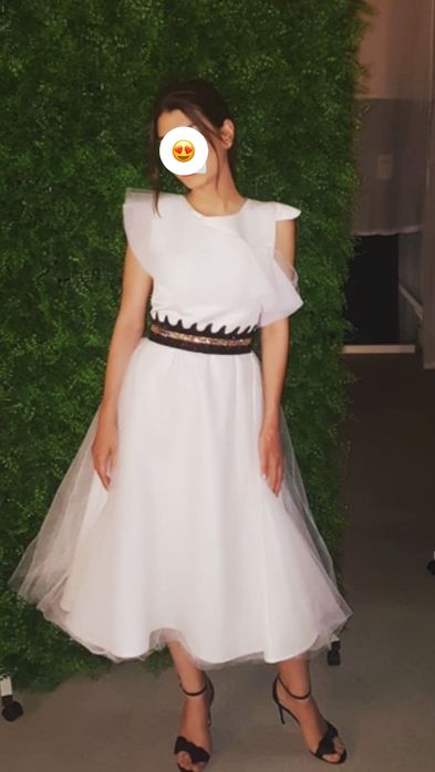 Rochie ivoar, cu centură inclusă, mărime S