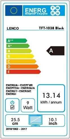 Televizor Lenco TFT-1038BK 10" LED progr gratuite nu Sony Samsung LG
