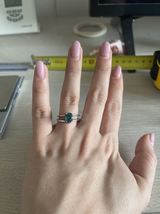 Inel aur alb 14k cu doua fete