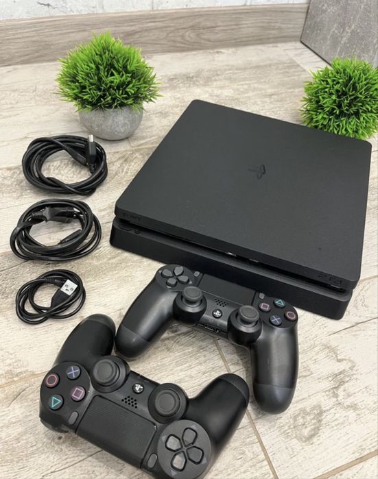 Sony PlayStation 4 Slim 1TB+2 геймпада+подписка с топовыми играми