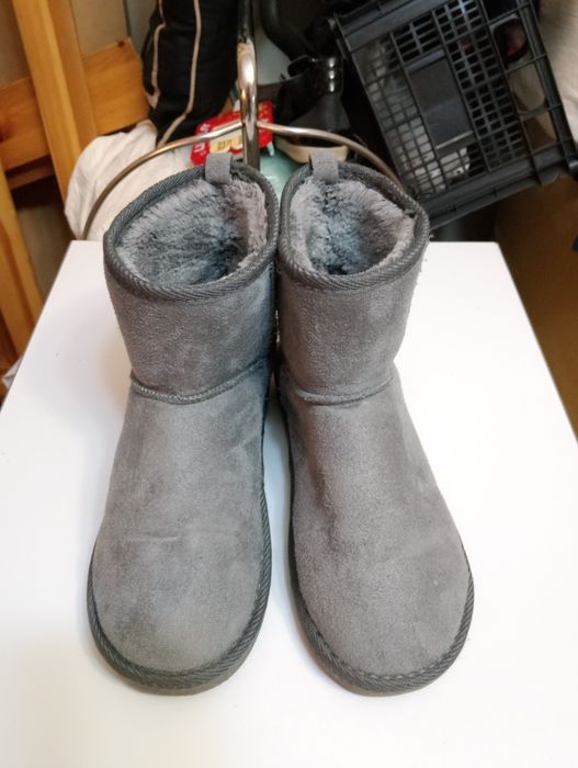 Сиви ботуши велур с вълна отвътре н.37