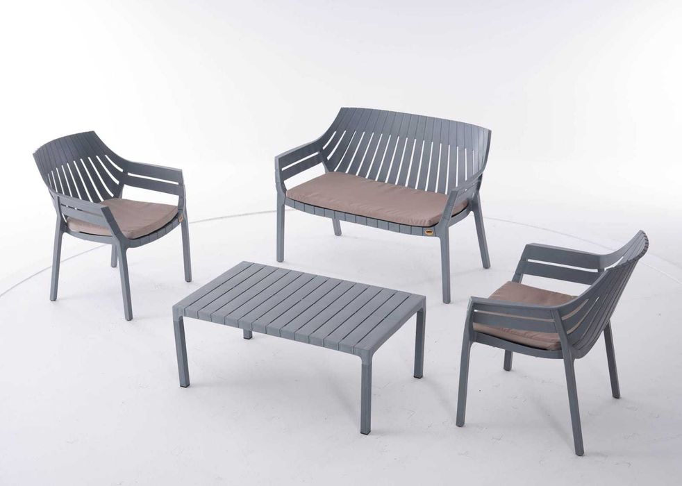 НЕМСКИ Градински Сет Hilton От 4 части в пет налични цвята + ЛЕД ФЕНЕР