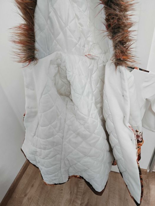 Комплект детско зимно палто и рокля с флорални мотиви 122 Доницета