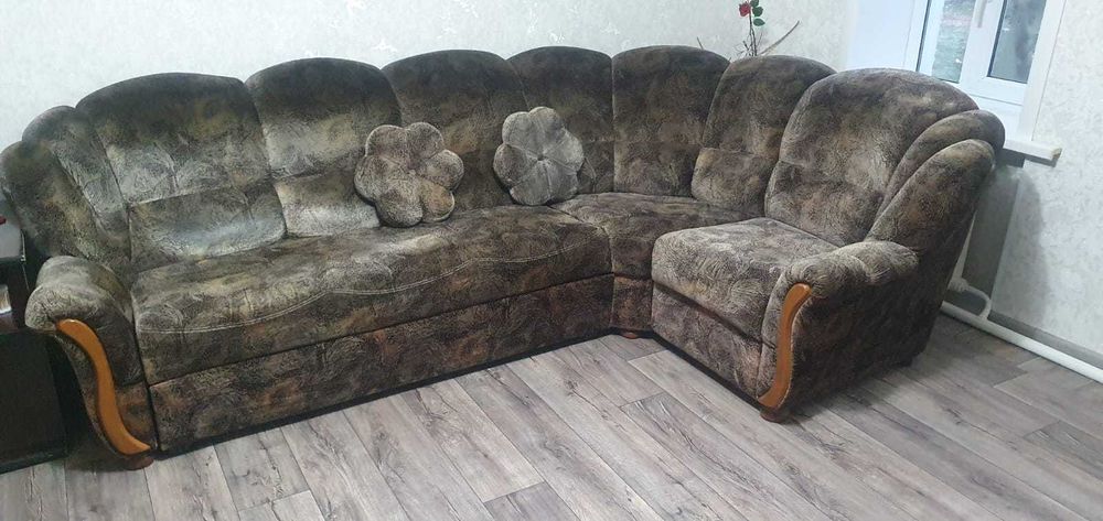 Диван и кресло, б/у