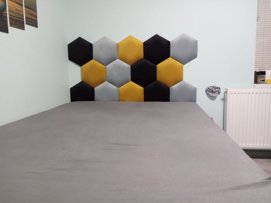 Модулни стенни панели Меки стенни панели Тапицирани панели Хексагон