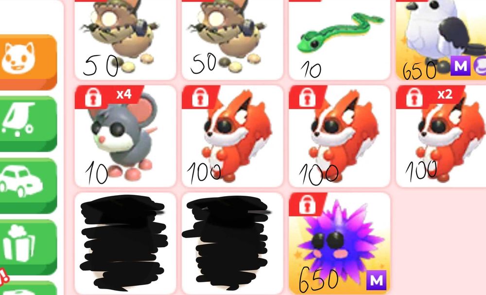 Продаю питомцев из адопт ми