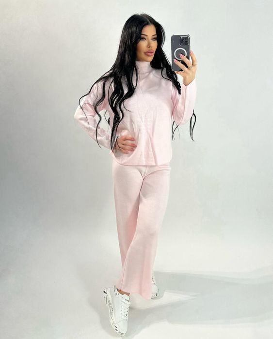 adidas Екип WTS NEW CO MARK нов 2xs розов комплект с/м