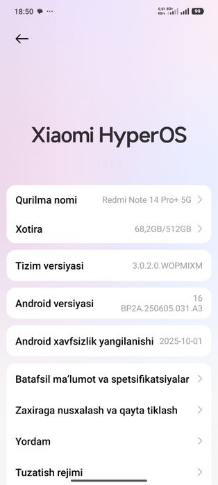 Redmi not 14 pro +5 G
