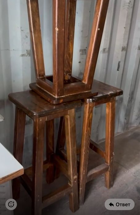 Продам производственные столы, барные стулья