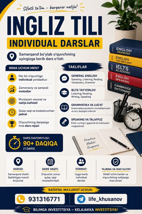 Individual Ingliz tili darslar.